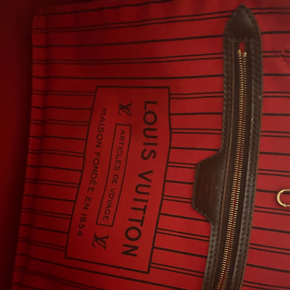 Louis Vuitton Brown Checkered MM Neverfull MM Damier Tote/ gift with purchase - Picture 11 of 16